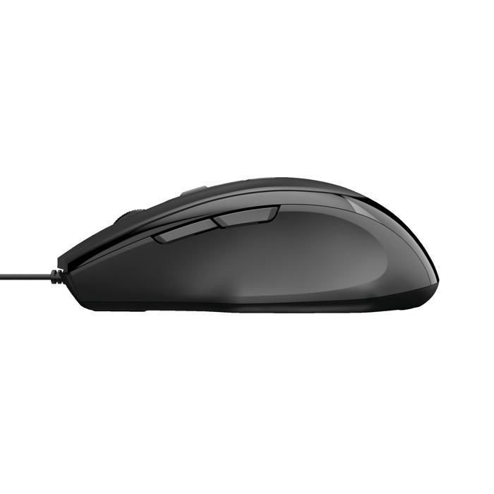 Ratón con cable USB TRUST Voca - 800-2400 DPI - Ergonómico - 2 botones para el pulgar