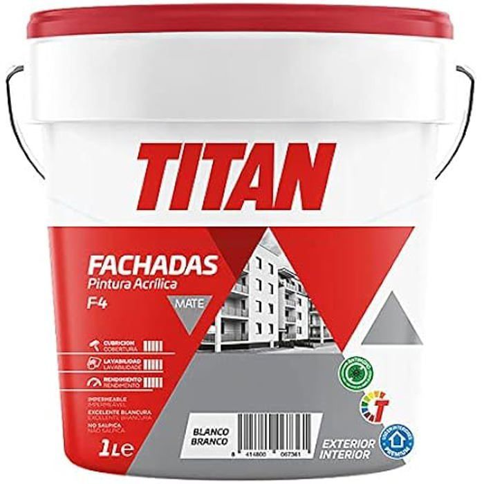 Peinture acrylique façades mat f-4 blanc 1l titan 125670001