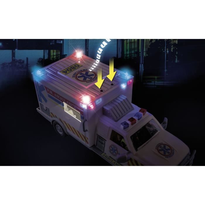 PLAYMOBIL 70936 Amerikanischer Krankenwagen mit Sanitätern und Verletztem, Stadtgeschehen, Die Sanitäter