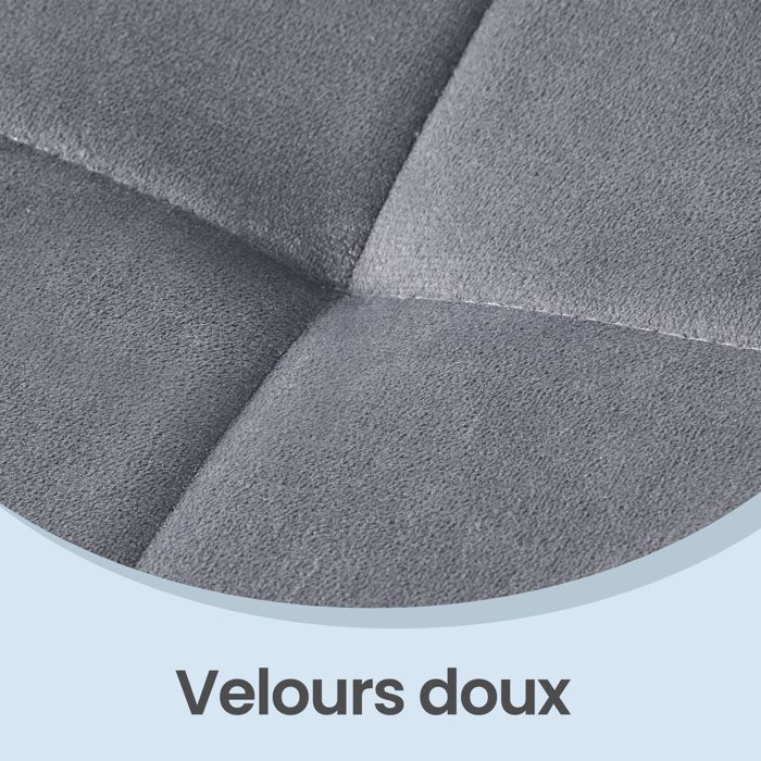 Lot de 6 Chaises de Salle à Manger, Chaises Rembourrées en Velours, Pieds Réglables, pour Cuisine, Salon, Gris