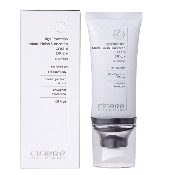 CINERE Zonnebrandcrème met hoge beschermingsfactor SPF 50 voor de vette huid