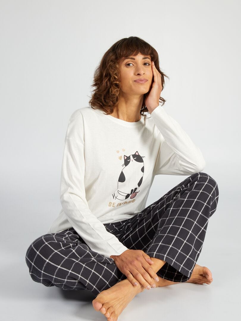 Conjunto de pijama de 2 piezas - BLANCO