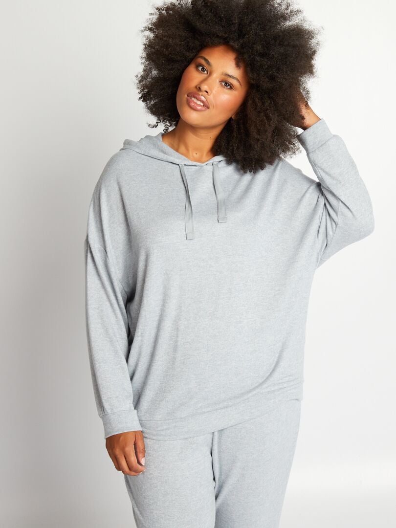 Zacht gebreid pyjama-T-shirt - sweatshirt - blauw