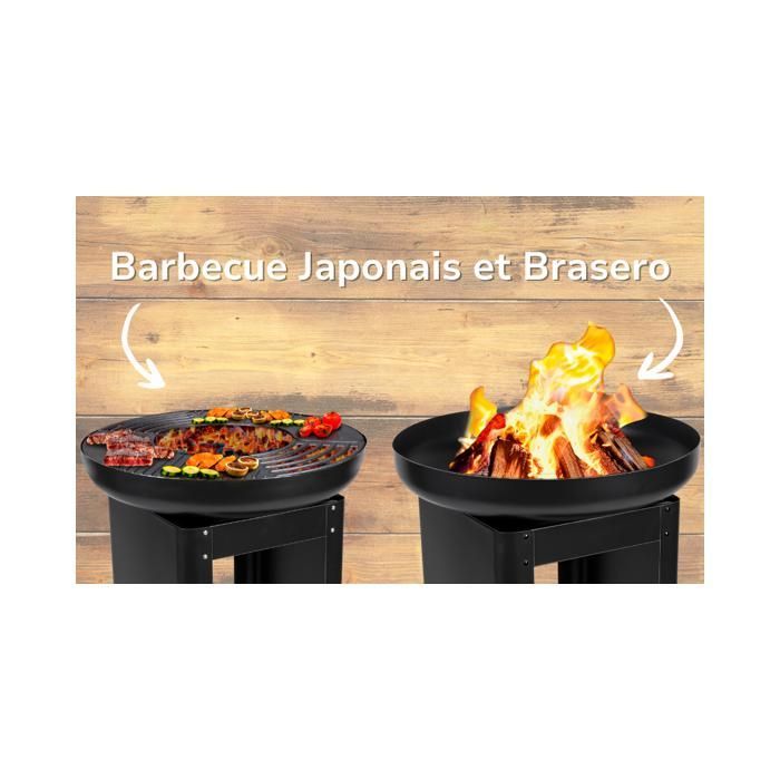 Barbacoa de carbón, brasero Teppanyaki, Ø 61 x H90 cm, BBQ COLLECTION