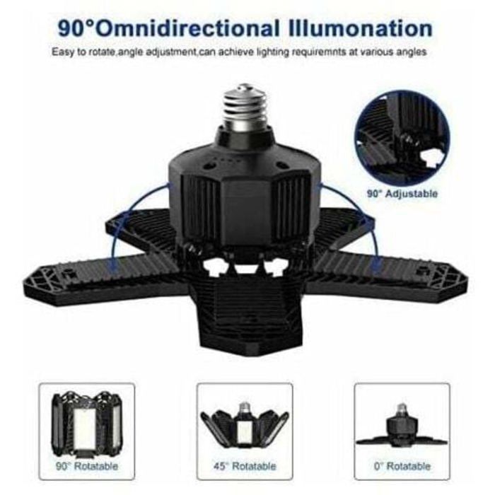 Clearance Sale: Garage LED Light Set - 120W - 12000lm - Workshop Lamp - Flexible Ceiling Lights - E26/E27 Panels - 1 TRIMEC Lamp