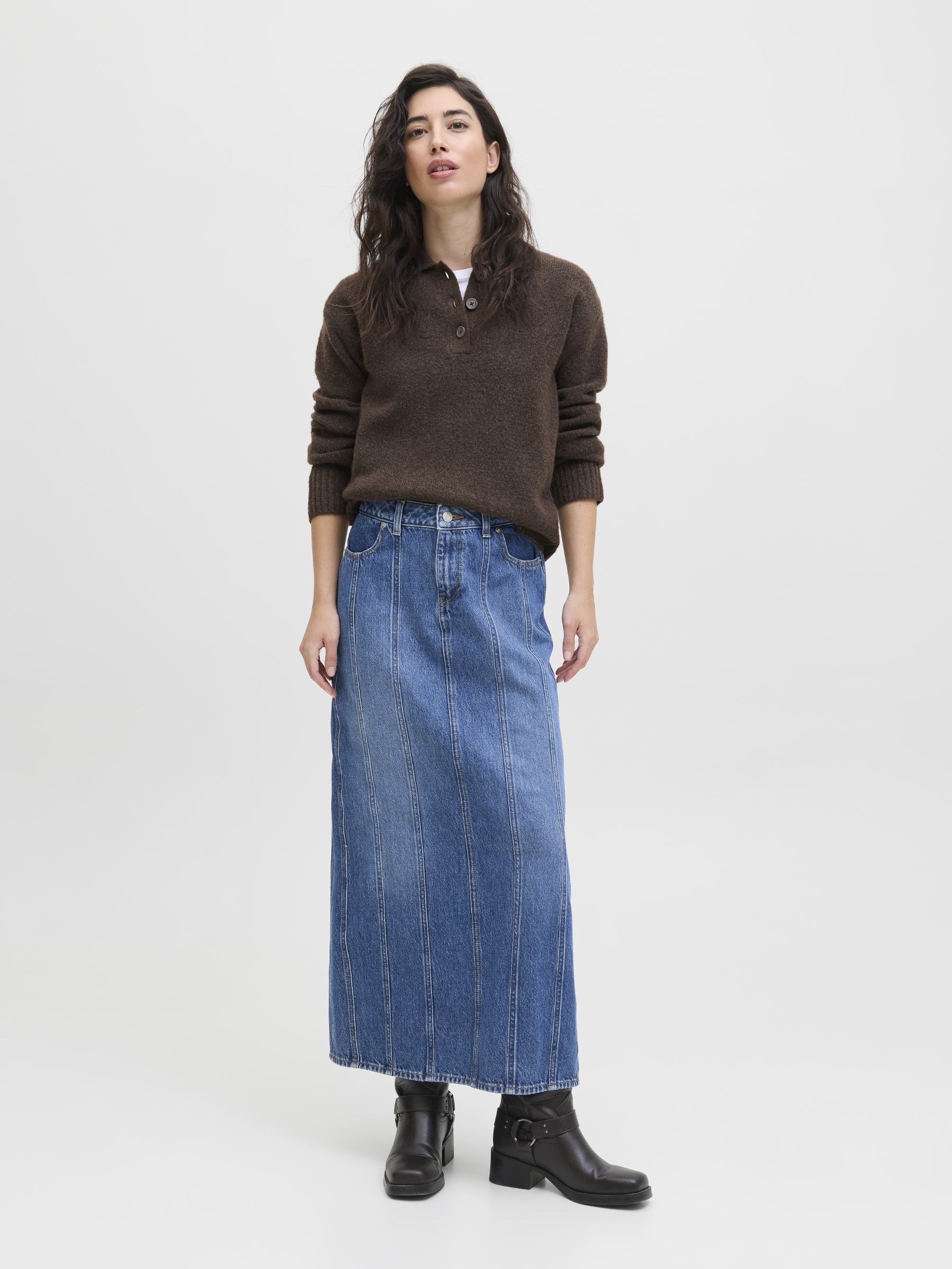JJXX JXCANA LANGE ROK - Denim rok - middenblauwe denim
