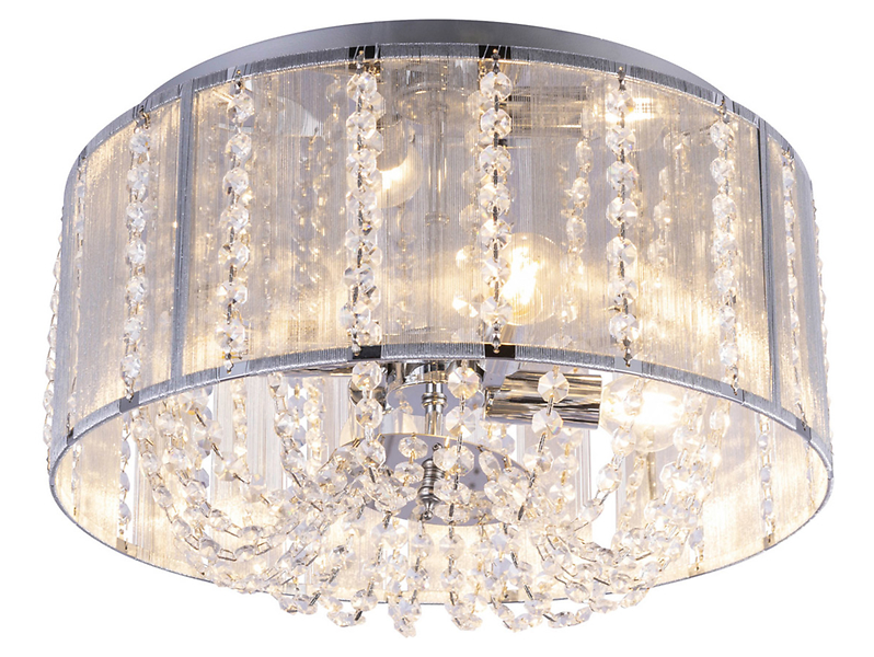 Lampa sufitowa Walla 4-punktowa akrylowa srebrna