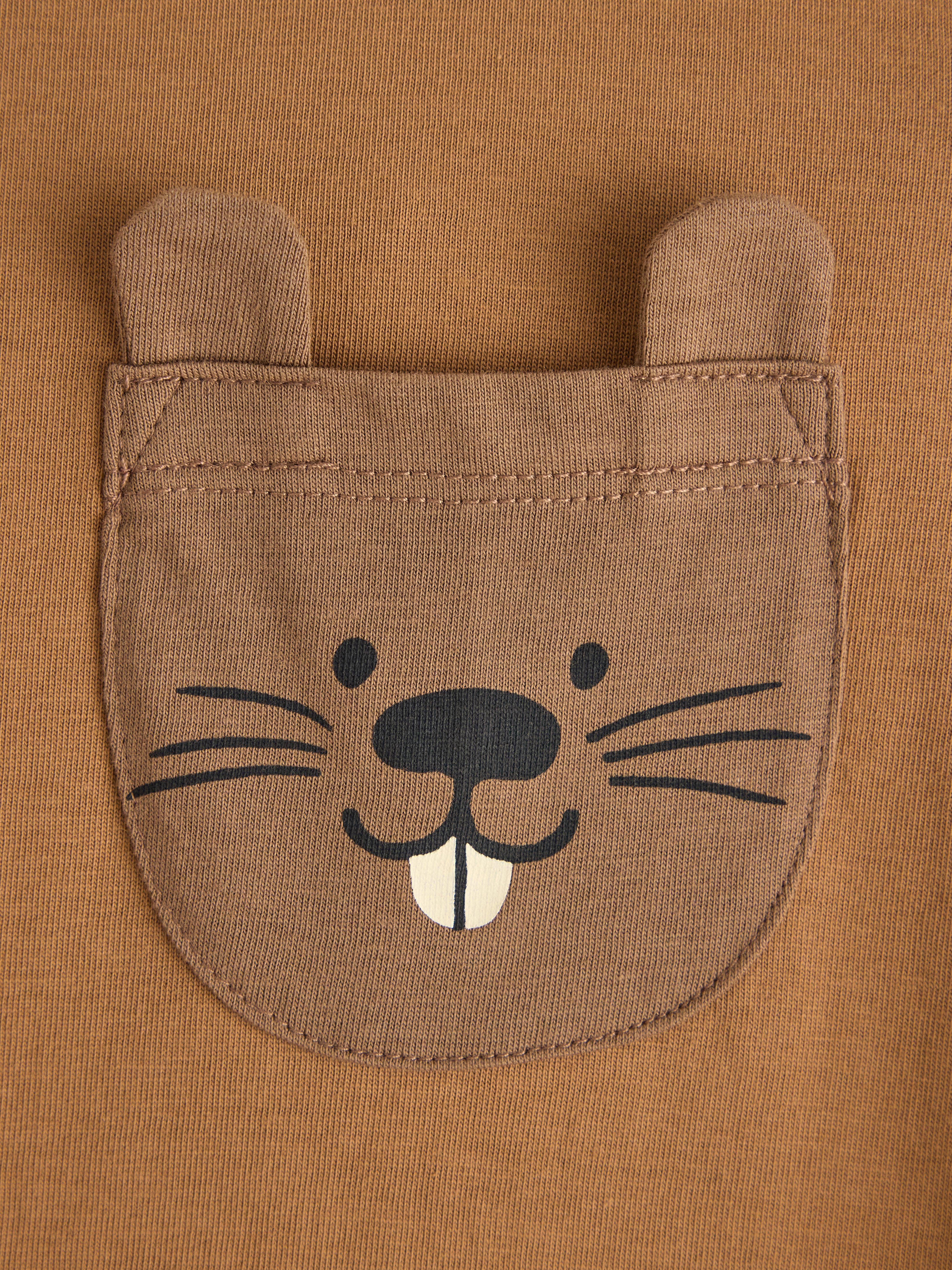 Langermet topp Mørk Dusty Beige