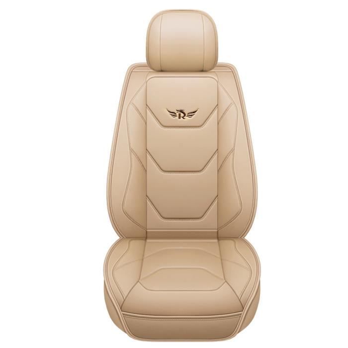 Housse de siège de voiture - HELLOVE - Universelle - Cuir PU - Beige - 3 pièces