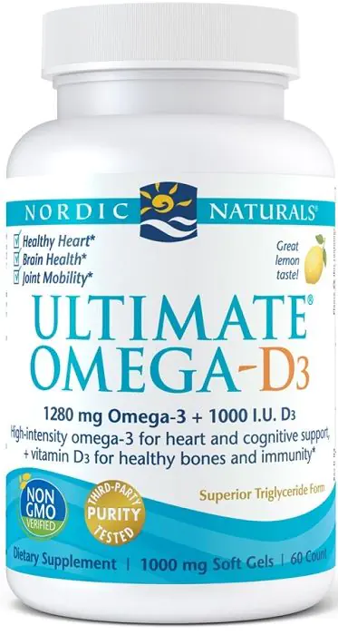 Nordic Naturals Ultimate Omega D3 1280 mg, Smak cytrynowy, Kapsułki