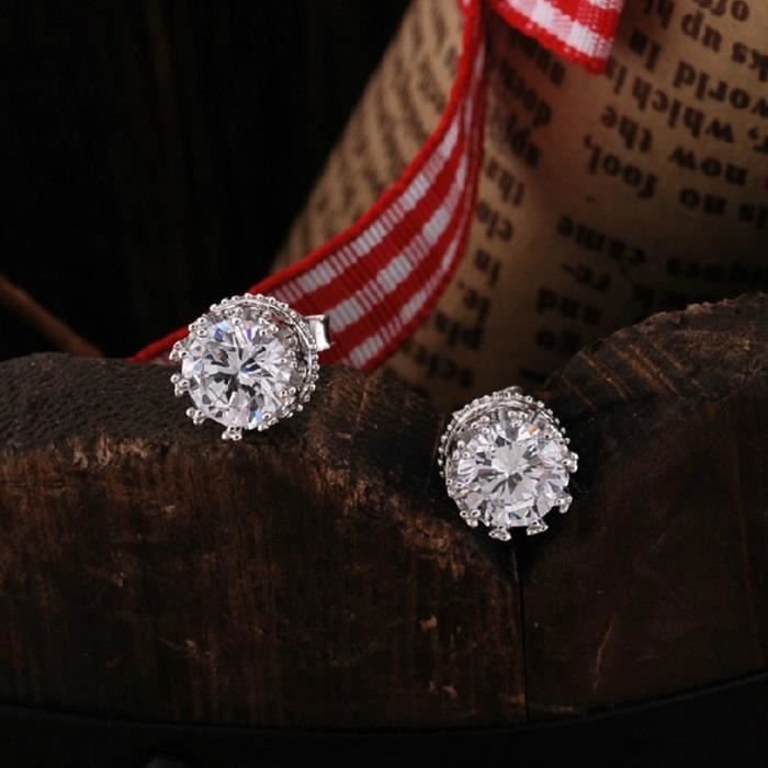 Ohrringe - Silber - Zirkonia - 7x5mm - 12mm - 925/1000
