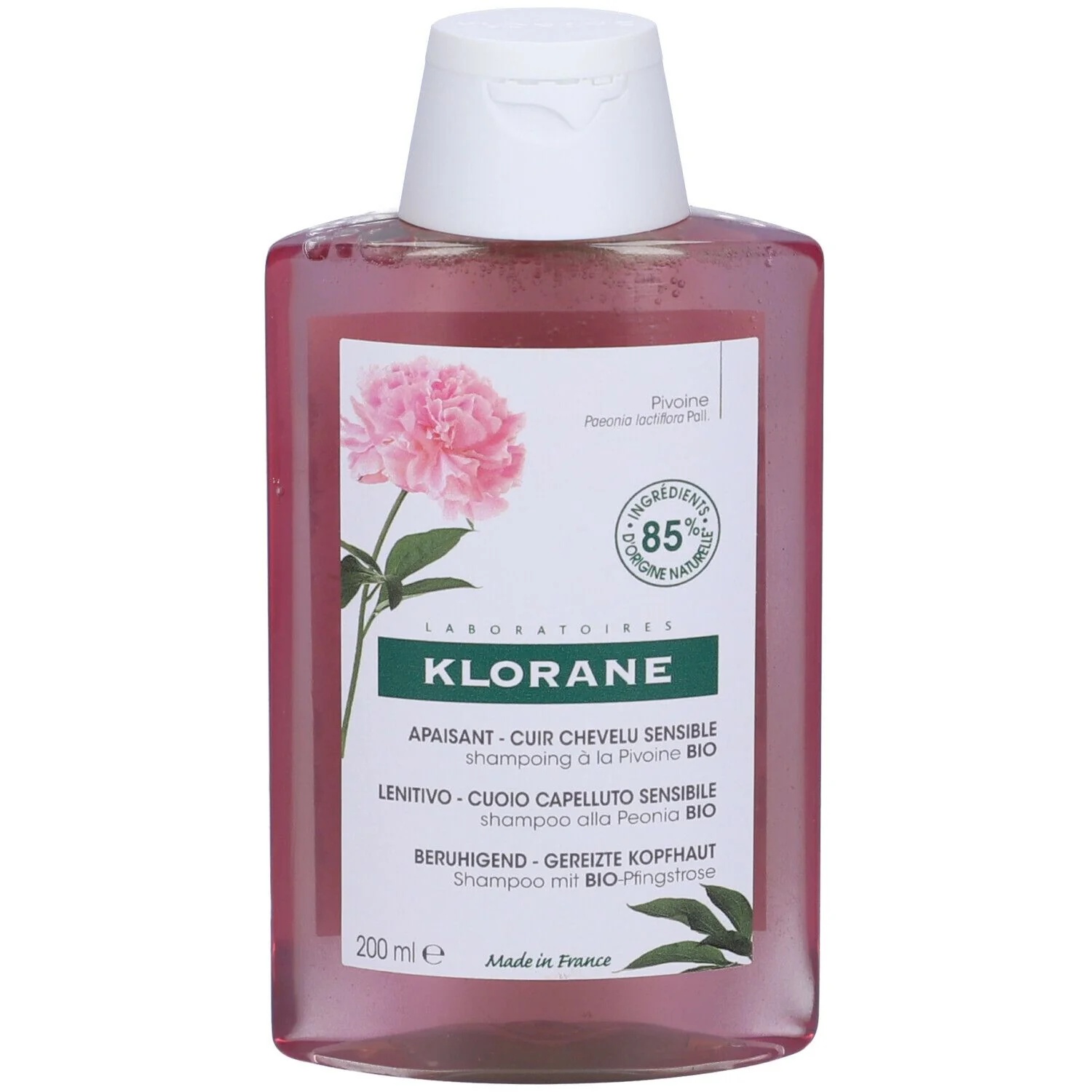 KLORANE Biologische Shampoo met Pioenroos 200 ml Verzachtende werking