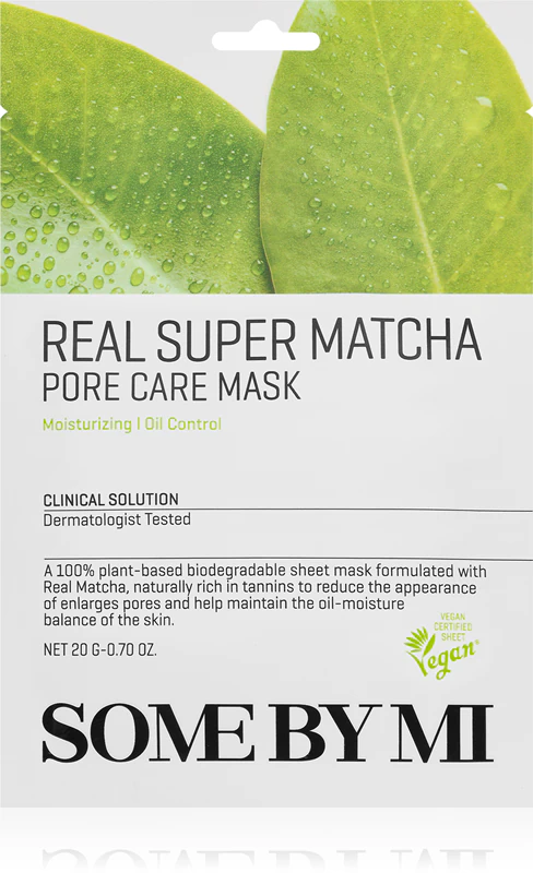 Pleťová maska Some By Mi Clinical Solution Super Matcha Pore Care Mask je pleťová maska, ktorá sťahuje póry a dodáva pleti matný vzhľad.