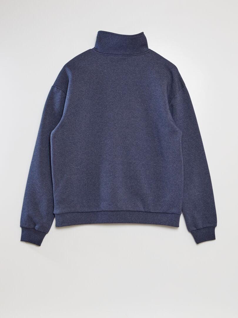 Fleece sweatshirt met rits - BLAUW