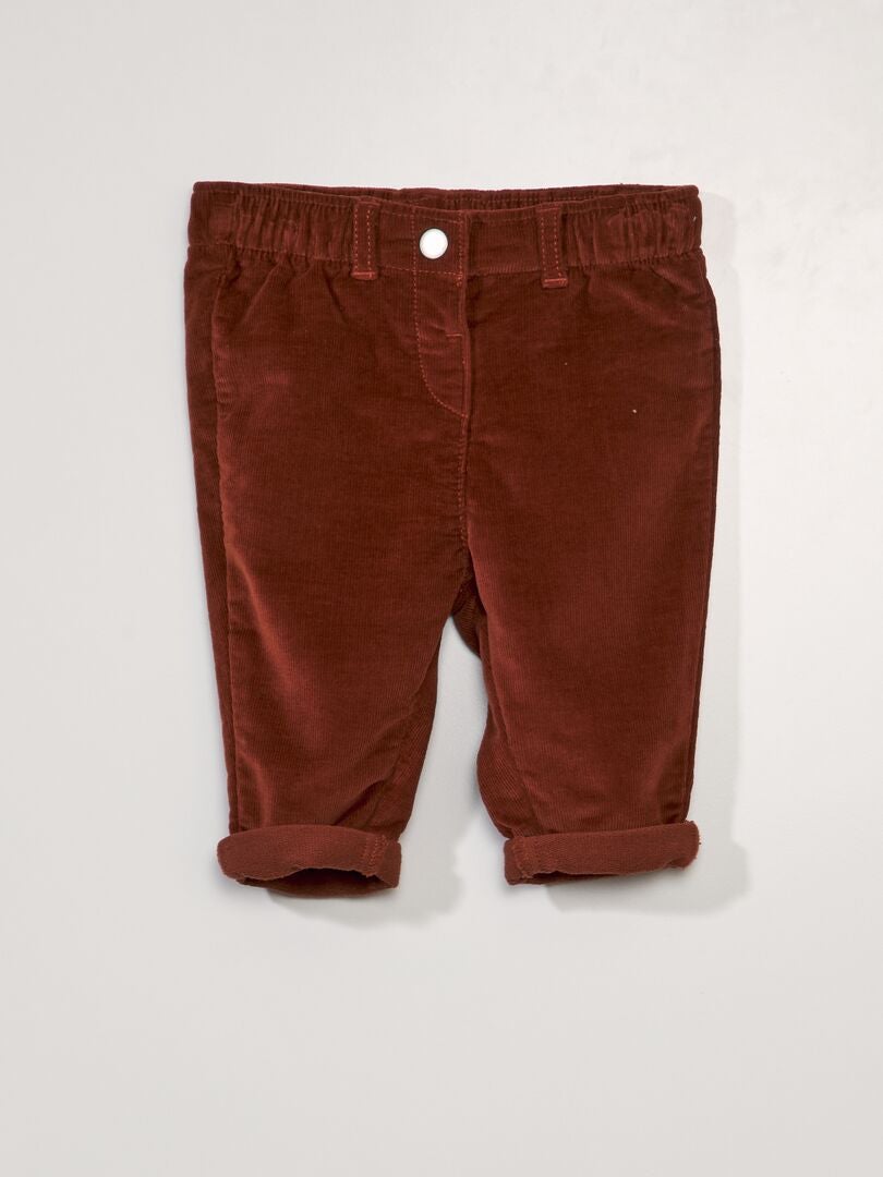 Corduroy Paperbag Broek - BRUIN
