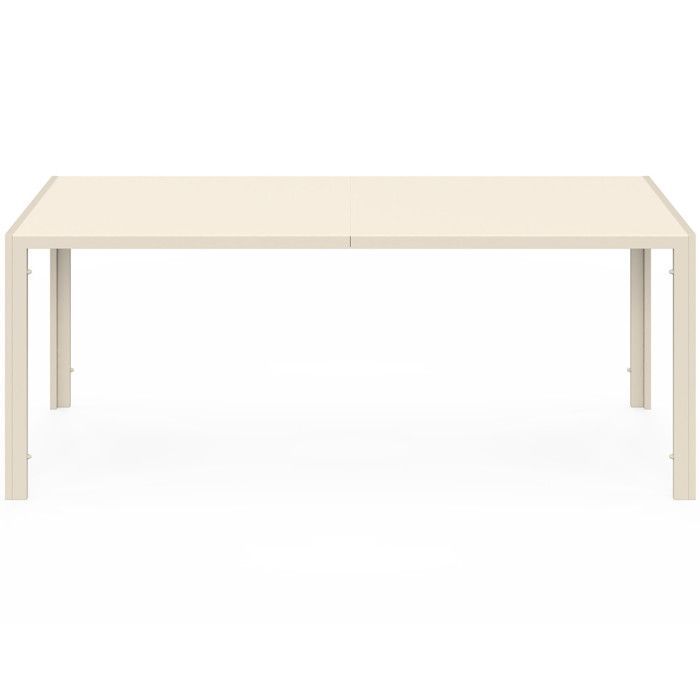 Conjunto de muebles de jardín IDMARKET MADRID: mesa de 190 cm y 8 sillas apilables, color beige.
