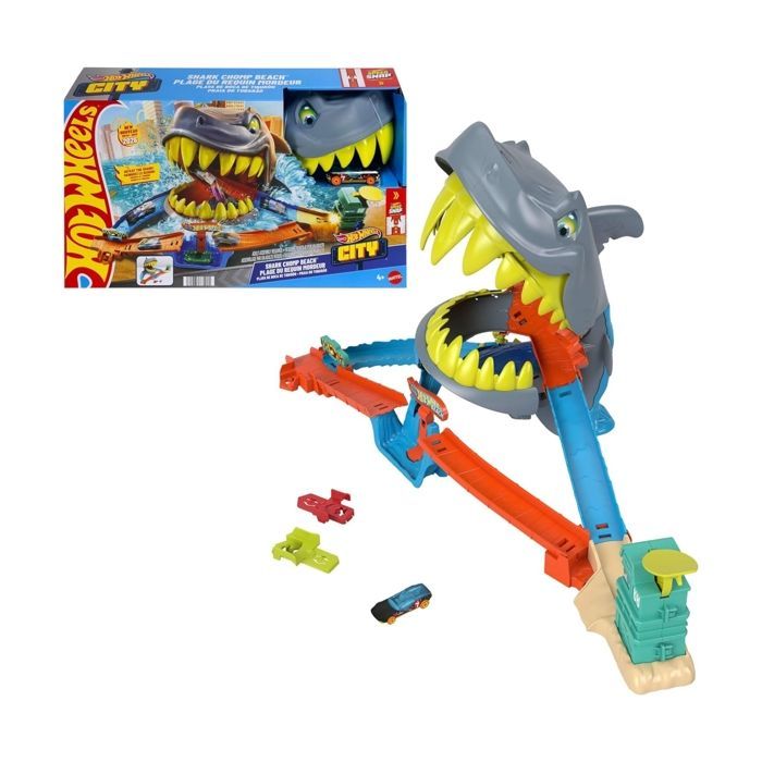Pista da corsa - MATTEL - JHL96 - Lanciatore rotante a 2 corsie - Salto a forma di otto - 1 auto in metallo inclusa