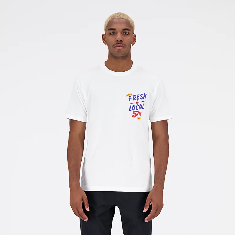 Męska koszulka z krótkim rękawem Essentials Reimagined Graphic Cotton Jersey T-shirt - BIAŁA