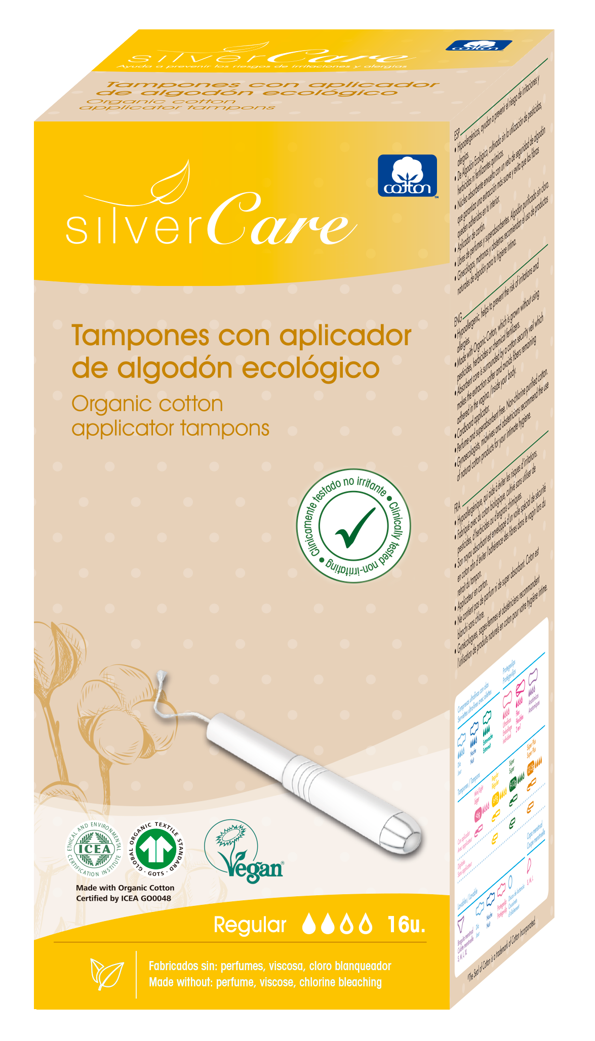 Obični tampon od bio pamuka s aplikatorom Tamponi