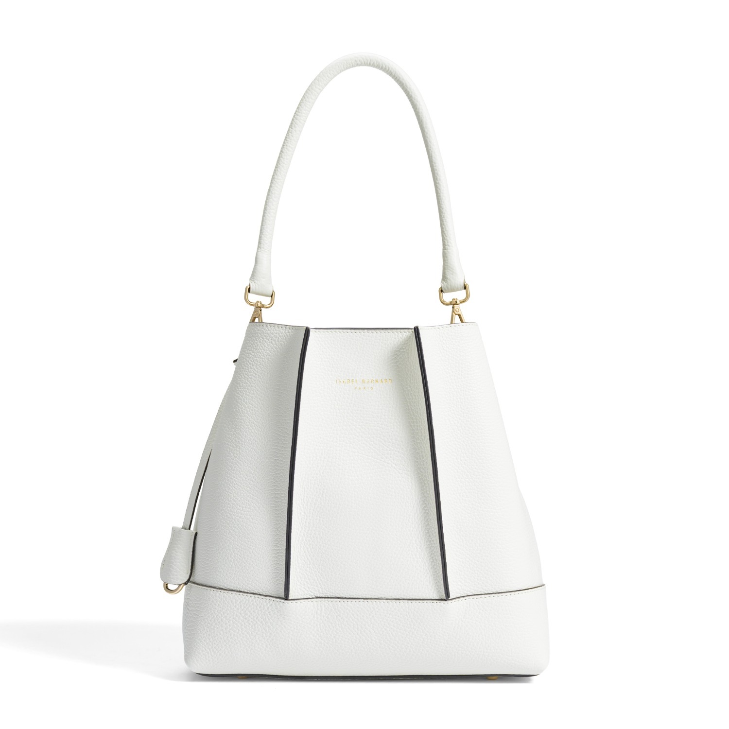 Sac bandoulière Isabel Bernard Femme Forte Macie beige - cuir de veau - IB25074