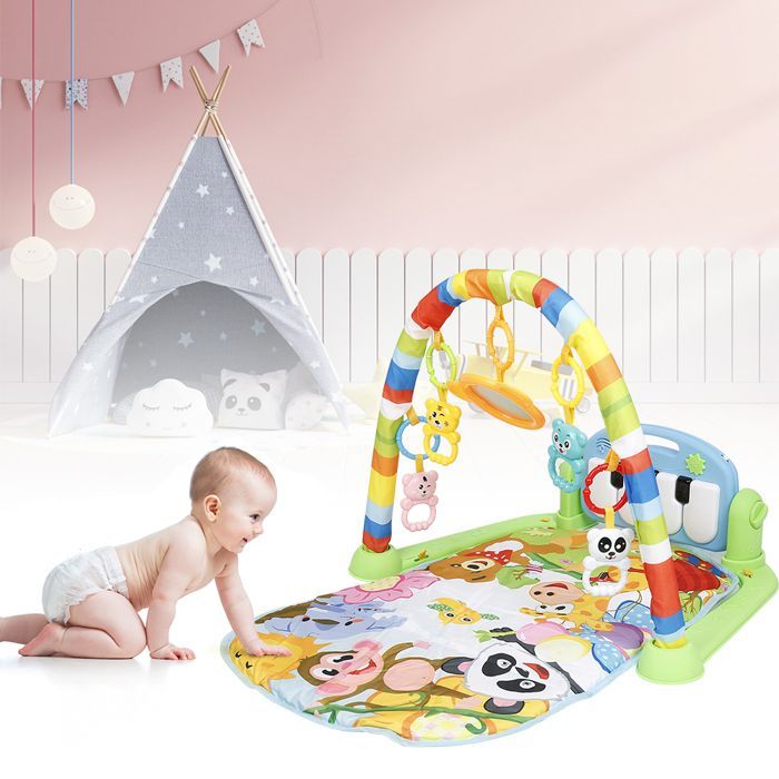 Tapis d'éveil de jeu musical pour bébé - ERROLVES - Multicolore - Cadre de fitness 4 en 1 - Aire bébé interactif