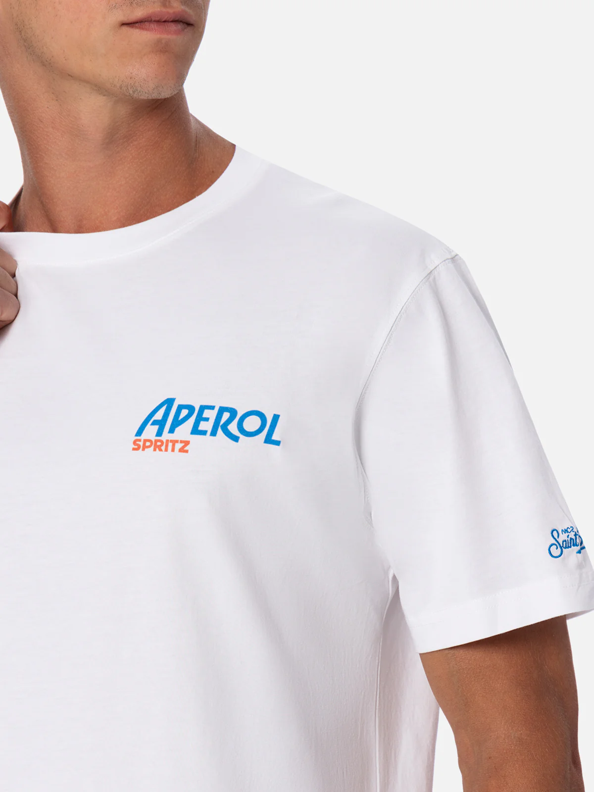 T-shirt da uomo in cotone con stampa Aperol Spritz fronte e retro | ED