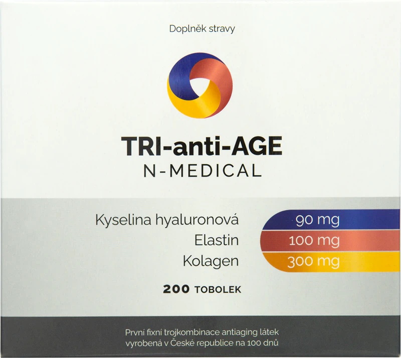 N-Medical TRI-anti-AGE maisto papildų kapsulės gražiems plaukams, odai ir nagams