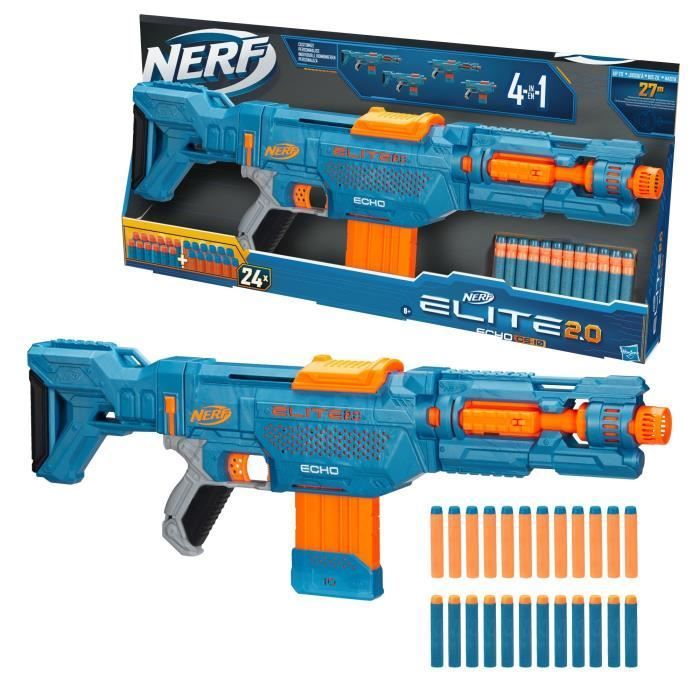 Nerf Elite 2.0 Echo CS 10 Blaster – NERF – Blau – Clip-on-Magazin – 24 Darts enthalten