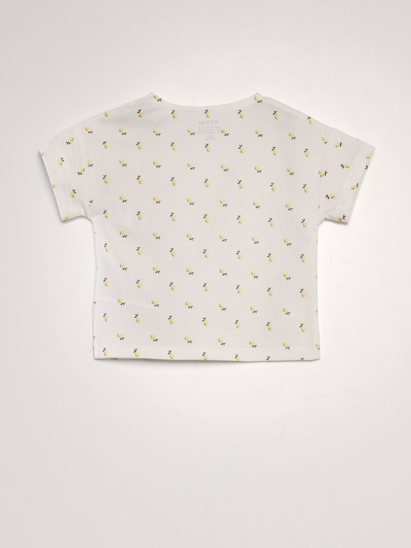 Korte pyjamaset - t-shirt + short - 2-delig - WIT