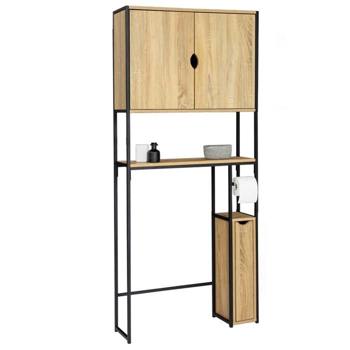 IDMARKET 3-in-1 Bathroom Vanity Unit with Storage Cabinets, DETROIT Industrial Design