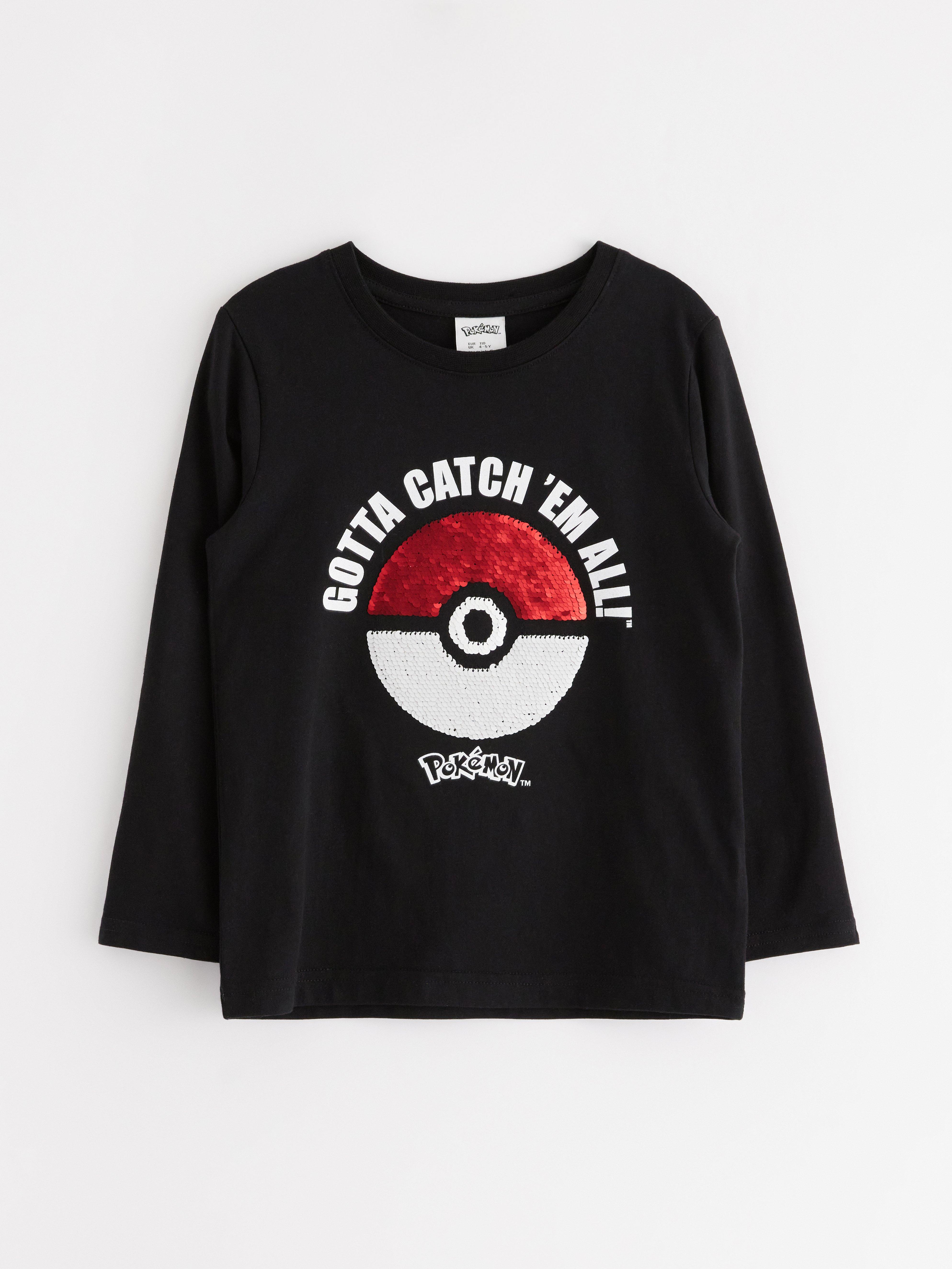 Camiseta de manga larga Pokémon negra