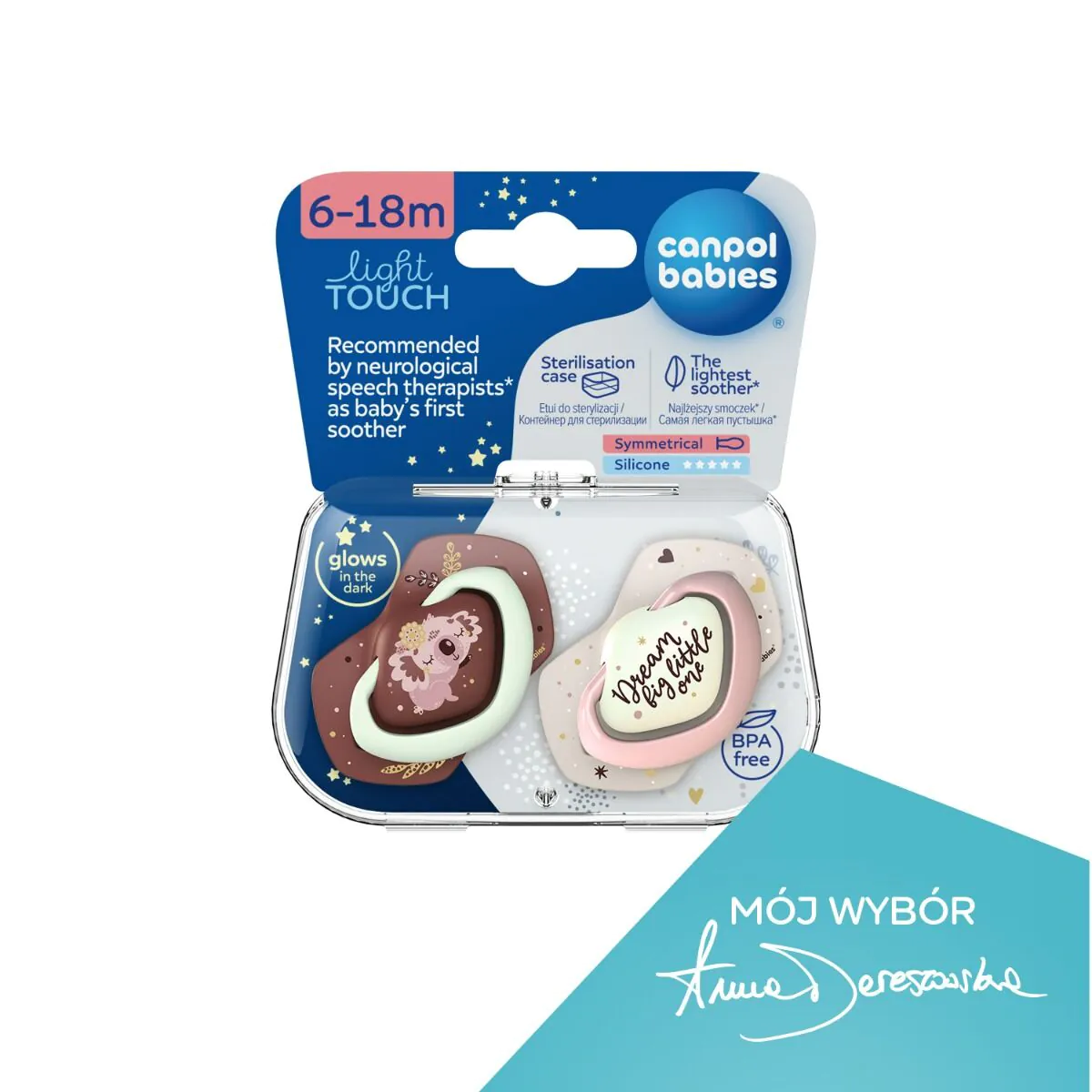Canpol Smoczki silikonowe symetryczne, 6-18 mies., Brązowe