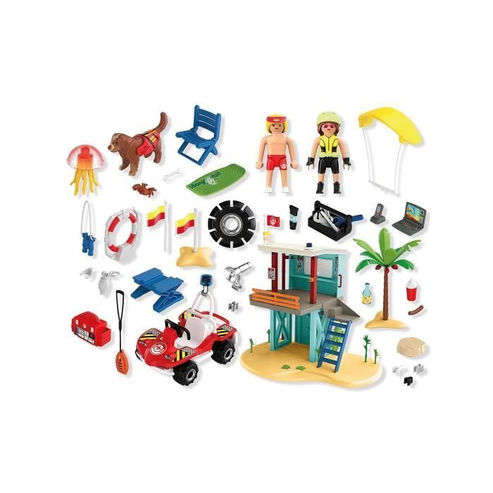 Playmobil 71903 First Aid Station & Beach Cart, My Life Beach Vacation, 125 pieces, Ages 4+