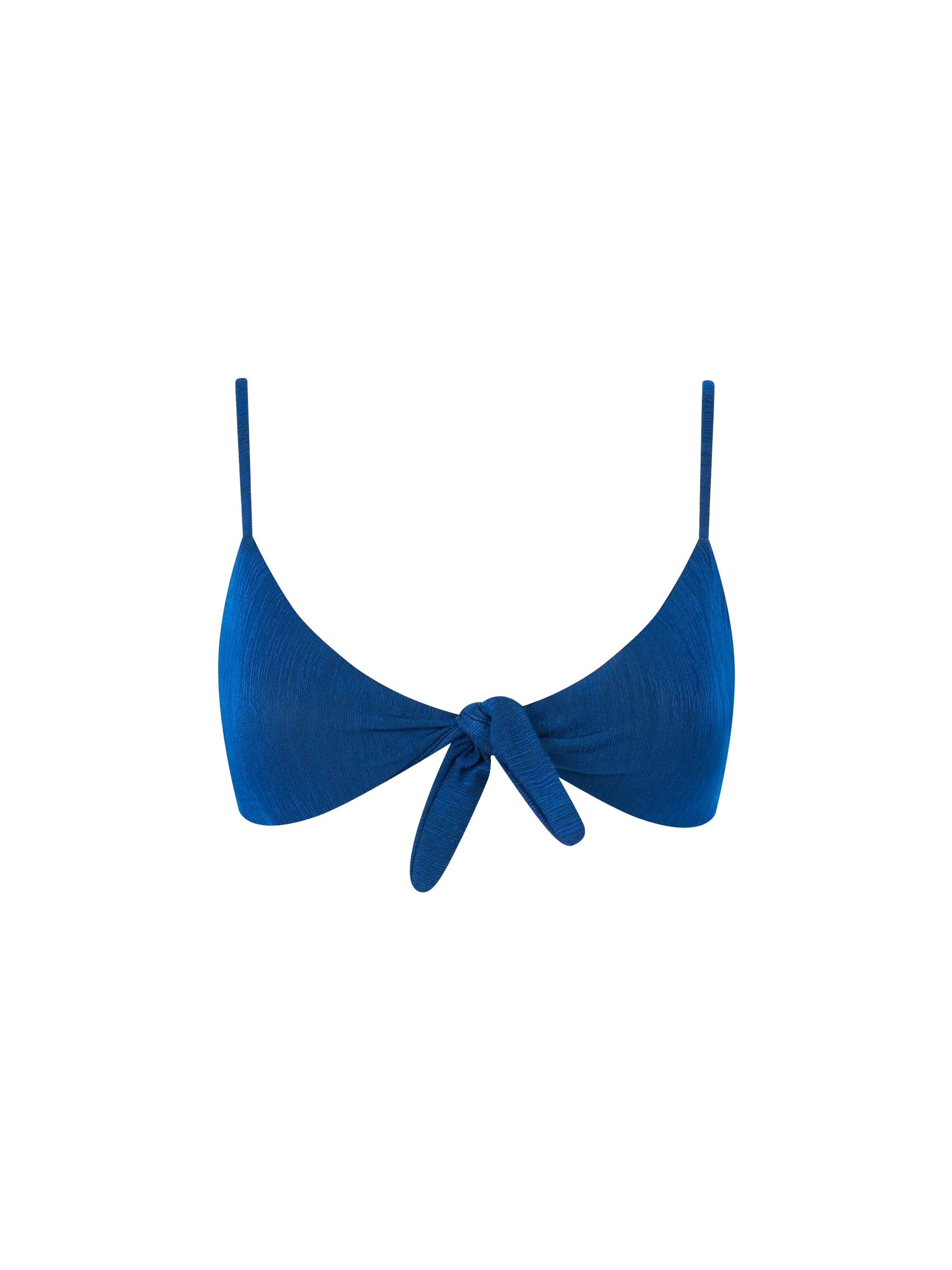 Bralette azul con nudo frontal