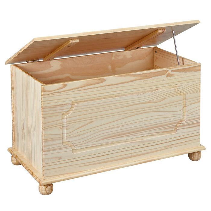 KALISHA - Natural Solid Wood Toy Chest