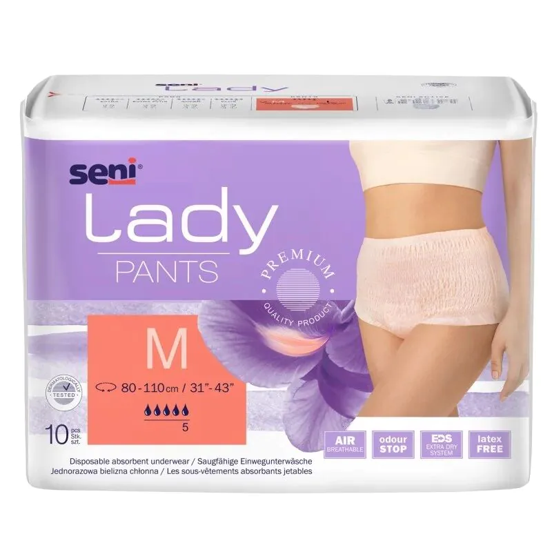 Seni Lady Pants Majtki Chłonne Kolor brzoskwiniowy Rozmiar M 80-110 cm