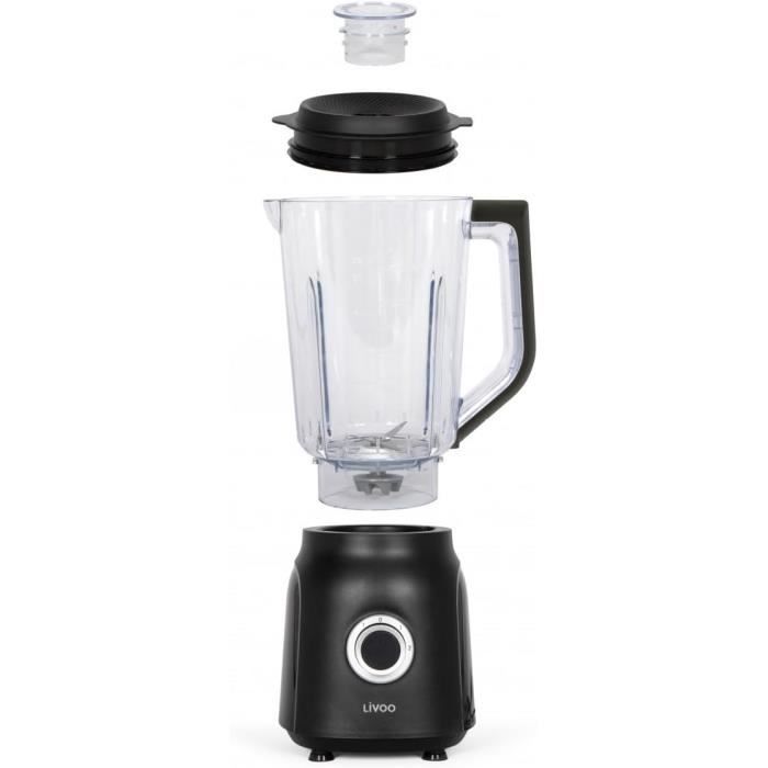 Blender - LIVOO - 1,5 L - 600 W - 22.000 RPM - 2 Snelheden - Zwart