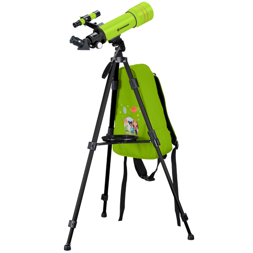 Bresser Junior 70/400 рефракторски телескоп са ранцем (зелени)