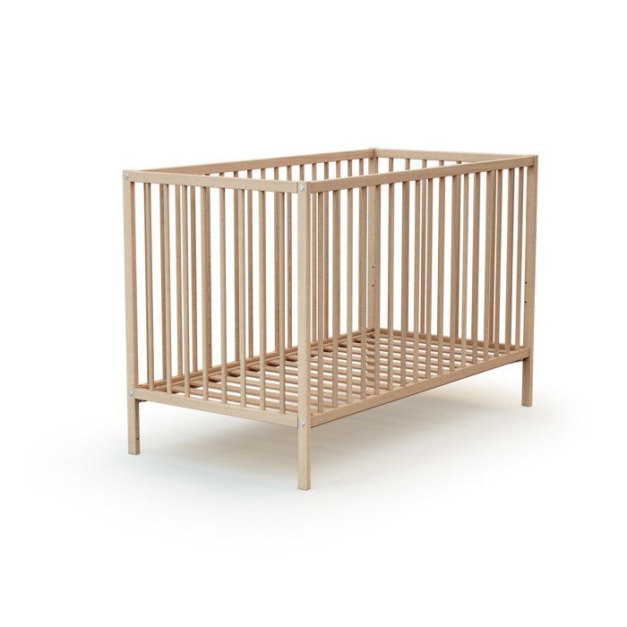 WEBABY - Lit bébé en bois 60x120 ONE  Hêtre Brut - Taille unique