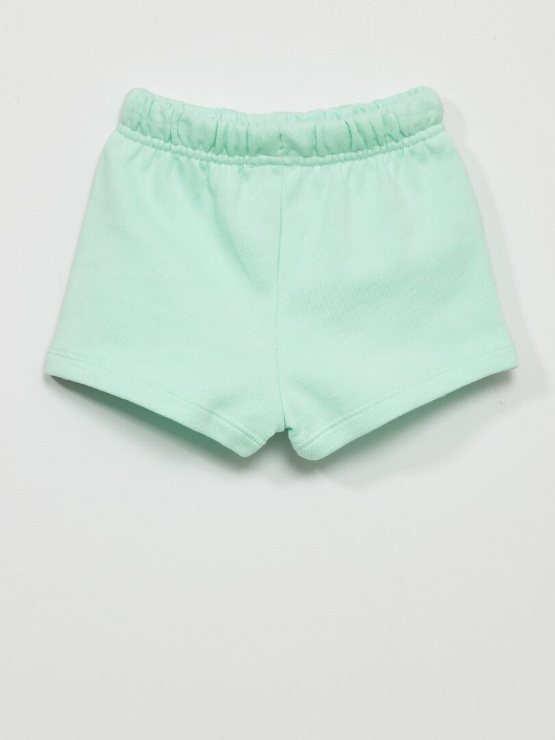 Bedrukte fleece shorts - WIT