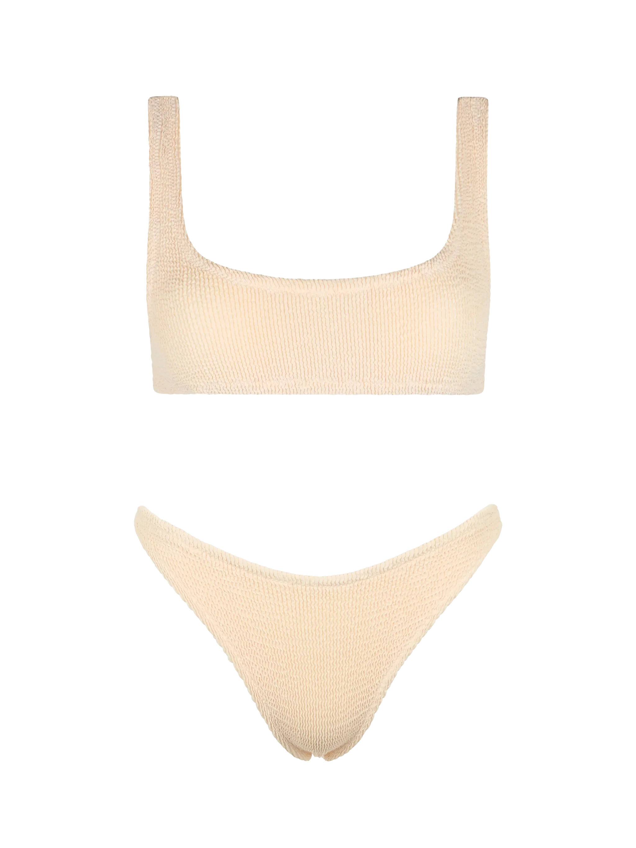 Klassieke beige bralette bikini met kreukels voor dames