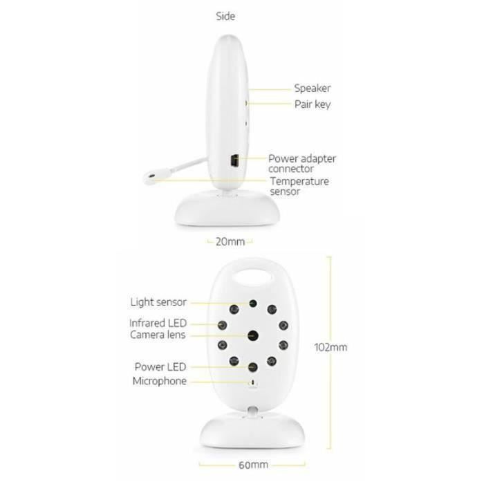 YF17968 - Monitor de video inalámbrico para bebés con pantalla LCD de 2 pulgadas