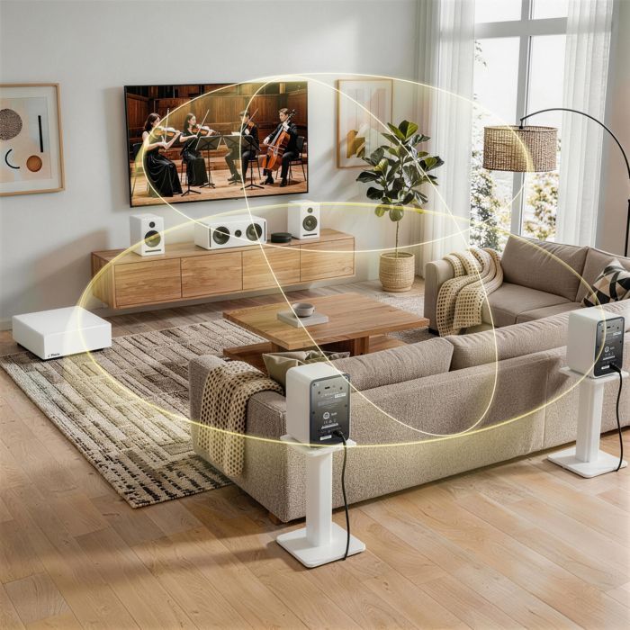 PLATIN Home Cinema System, 5.1 Stereo Surround Sound, Dolby Sound, App Control, WISA Certified, White