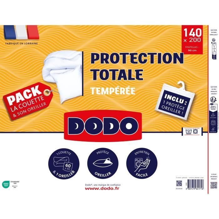 Paquete de protección: Edredón de 140x200 cm + 1 almohada + 1 protector de almohada