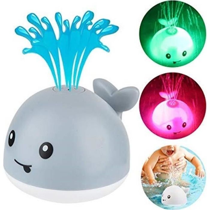 Jouet de bain - Baleine à jet - LED - Bleu - Pour bébé 6 mois et plus