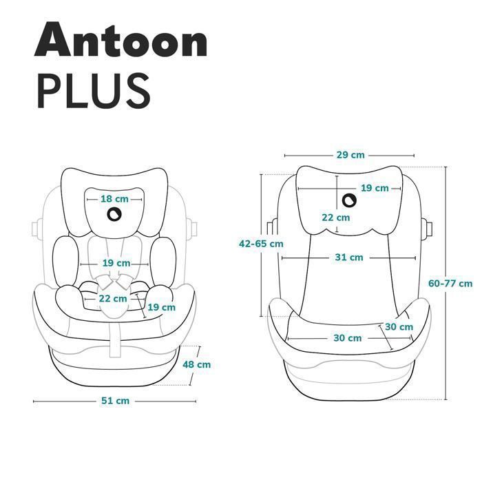 LIONELO Antoon Plus i-Sofix Bilbarnstol 40-105 cm - ISOFIX - Grupp 0+/1 - 360° vridbar bas