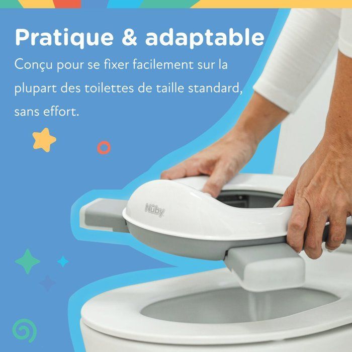 Pot de voyage portable pour tout-petits - NUBY - Avec sac de rangement - Gris / Blanc