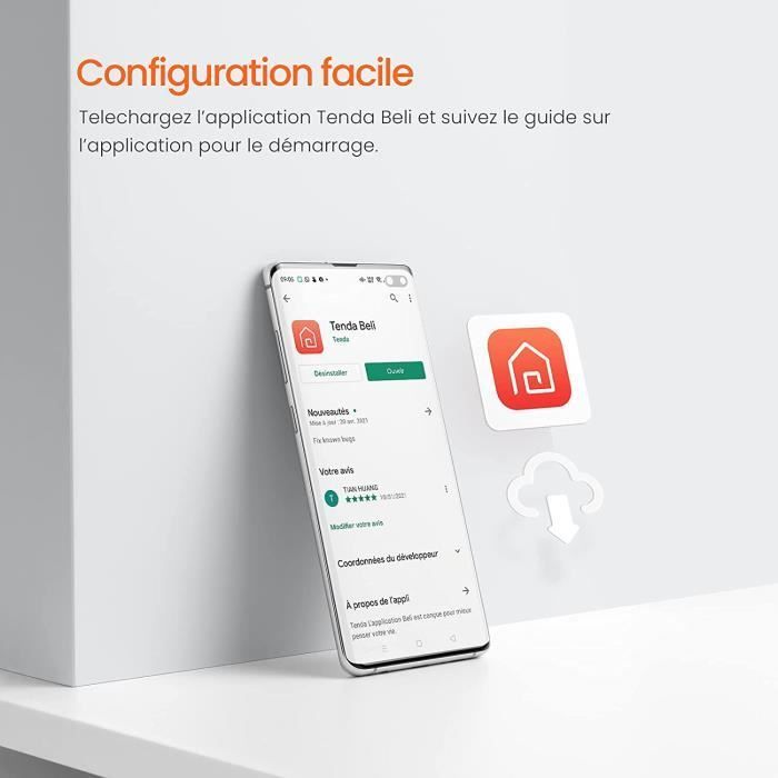 Multipresa Connected Power Strip - TENDA - SP15 - 3 prese - 2 porte USB - Protezione da sovratensione
