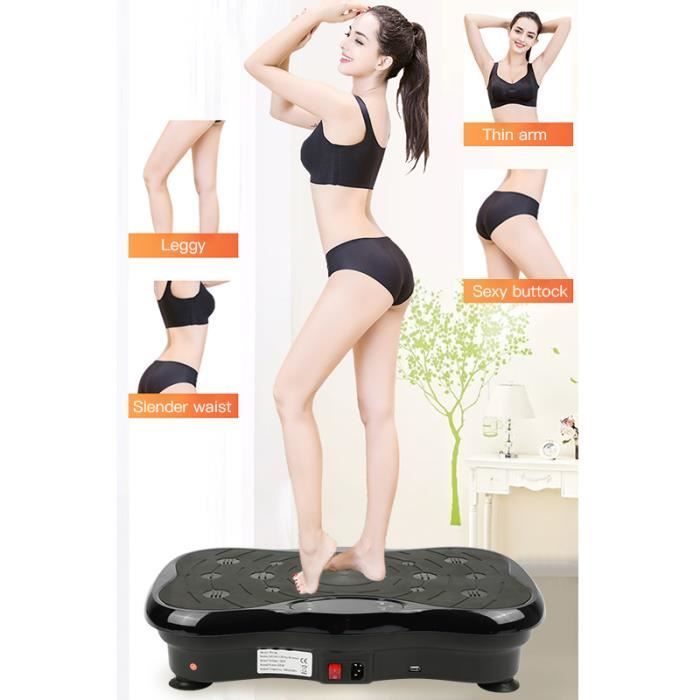 Plateforme Vibrante Noir Willonin® Entraînement de Fitness avec Bandes de Résistance et Bluetooth