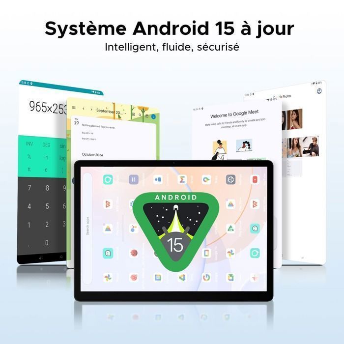 DOOGEE TAB E3 Tablette Tactile Android 15 - 32GB+256GB (2TB), Helio G100, Tela IPS de 11